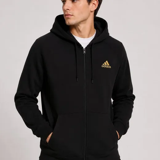 Buso Adidas negro cremallera de la categoría Busos en Busos Medellín